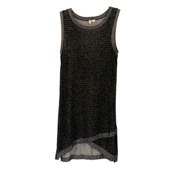 Moth Anthropologie Tank Dress Sleeveless Gray Stripe Tulip Hem Size Medium - Picture 1 of 7